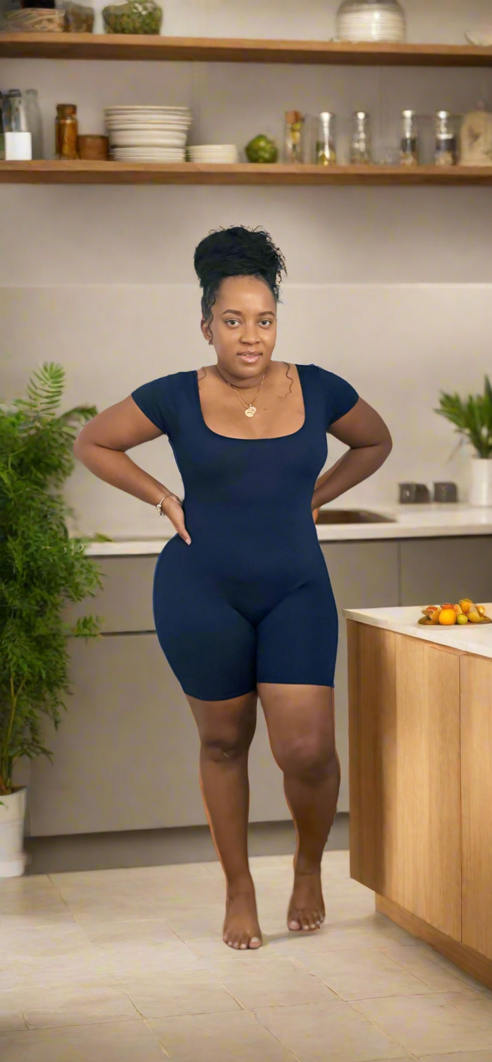 Body basic blue romper