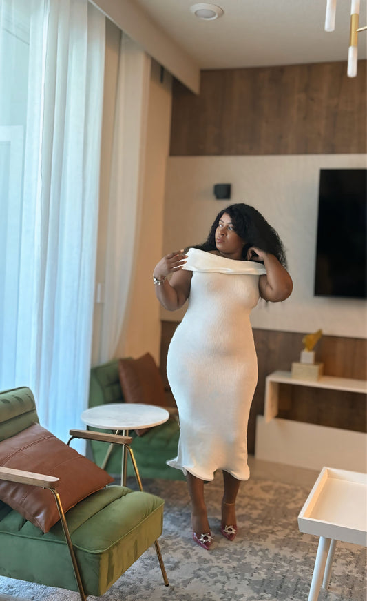 Luna Wave Off the Shoulder Midi Dress