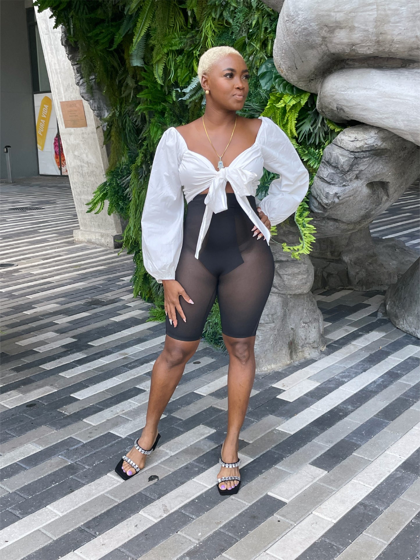 Pure Poetry tie front crop top