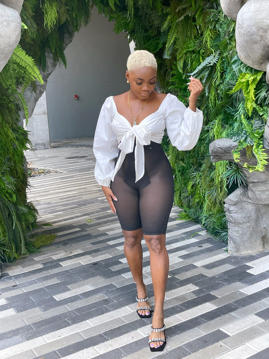 Pure Poetry tie front crop top