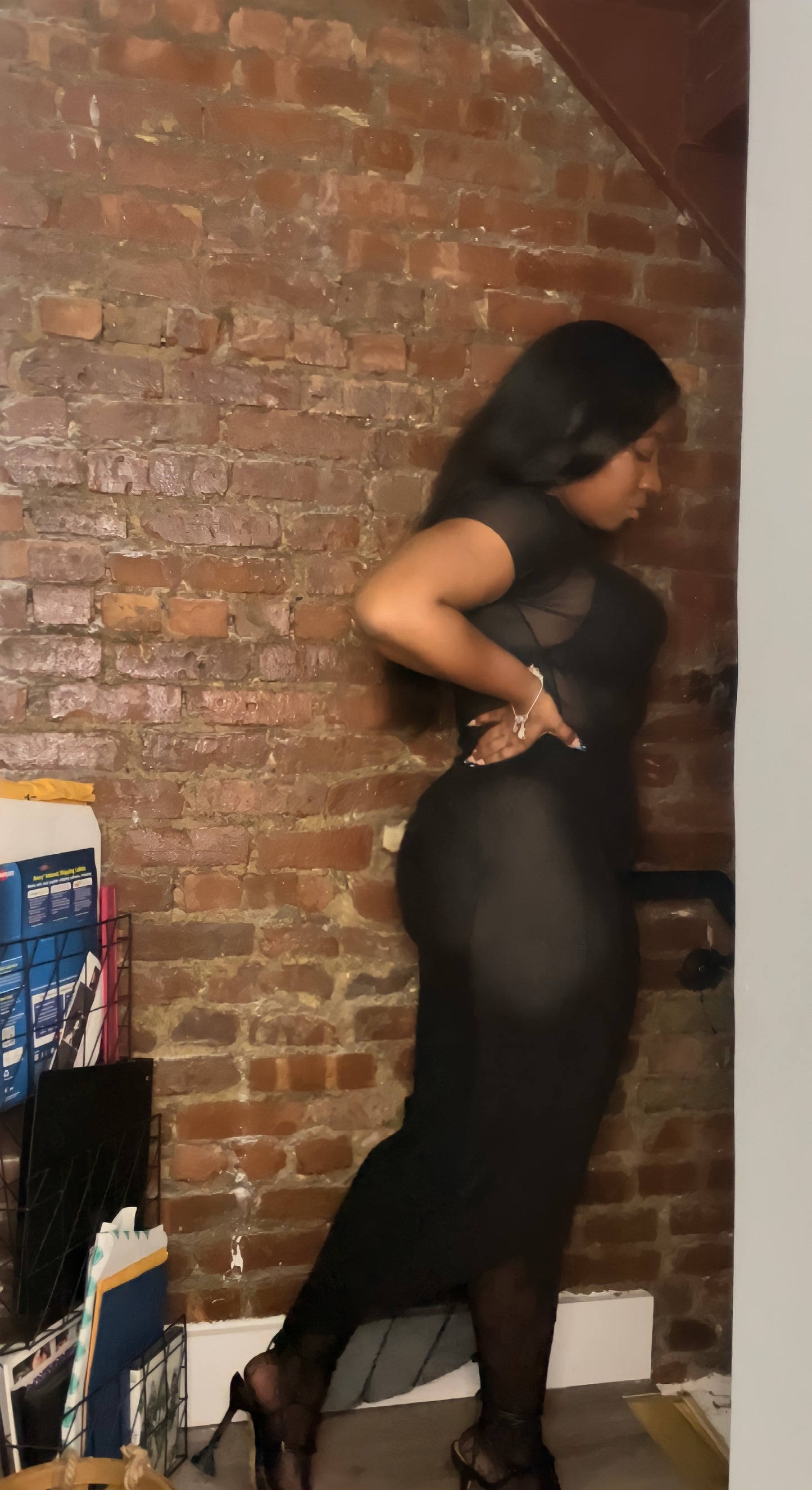 Mila mesh slant dress