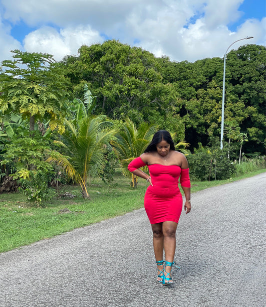 Open back laced Scarlet red bodycon dress