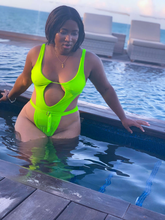 Risqué green swimsuit