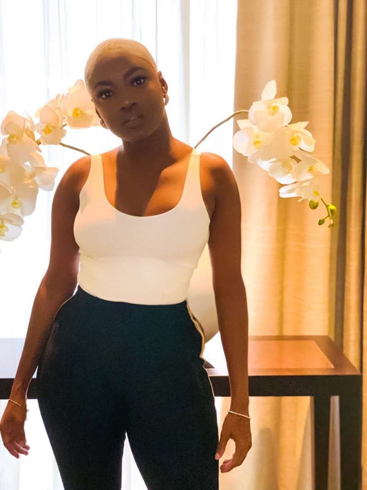 Scoop Back Cami Bodysuit White