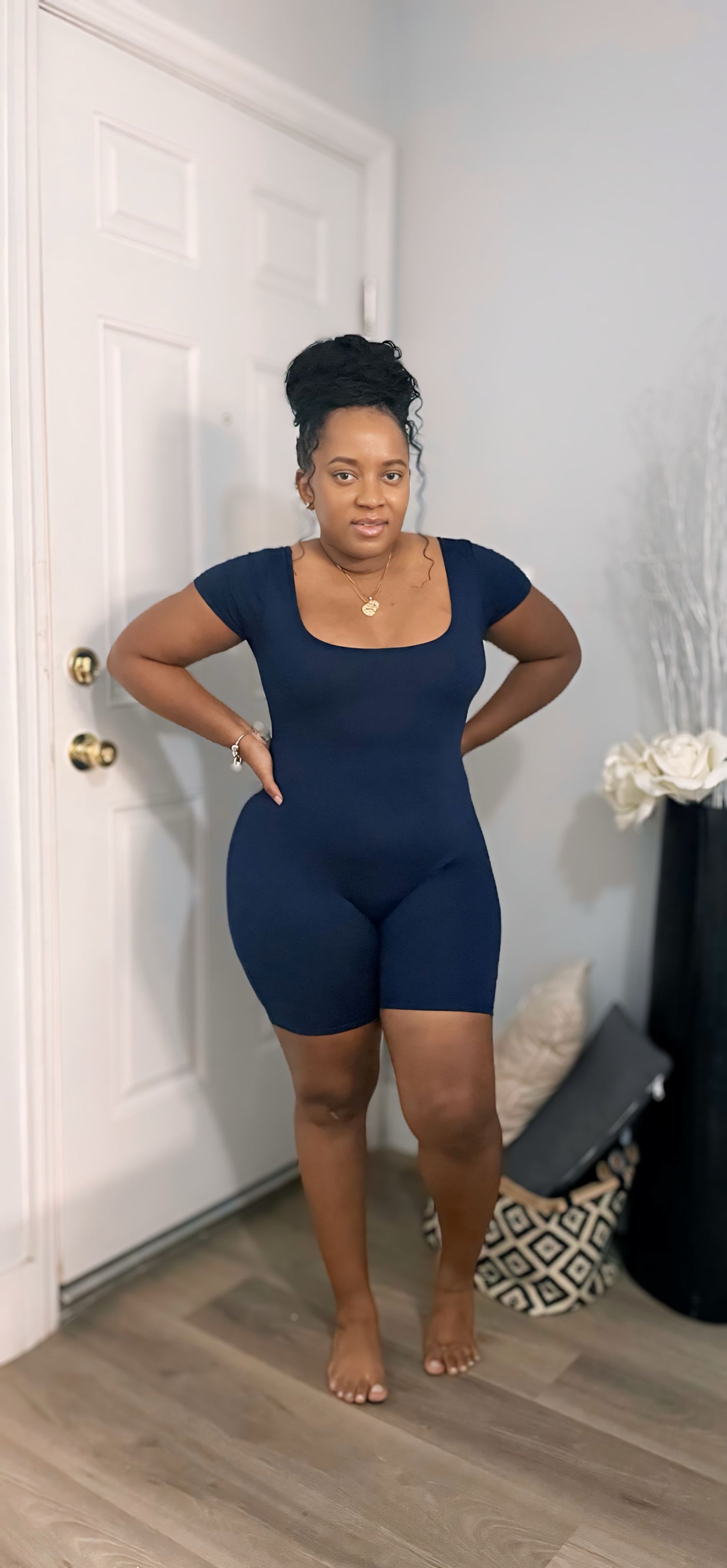 Body basic blue romper